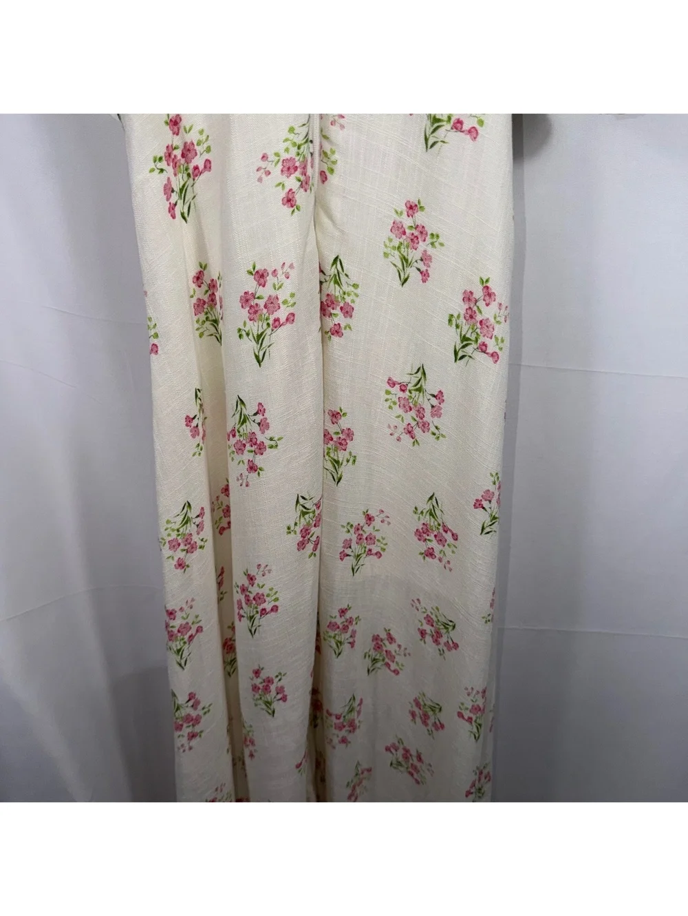 GB Girls Size 7 Ivory Pink Floral Ruffle Romper Jumpsuit